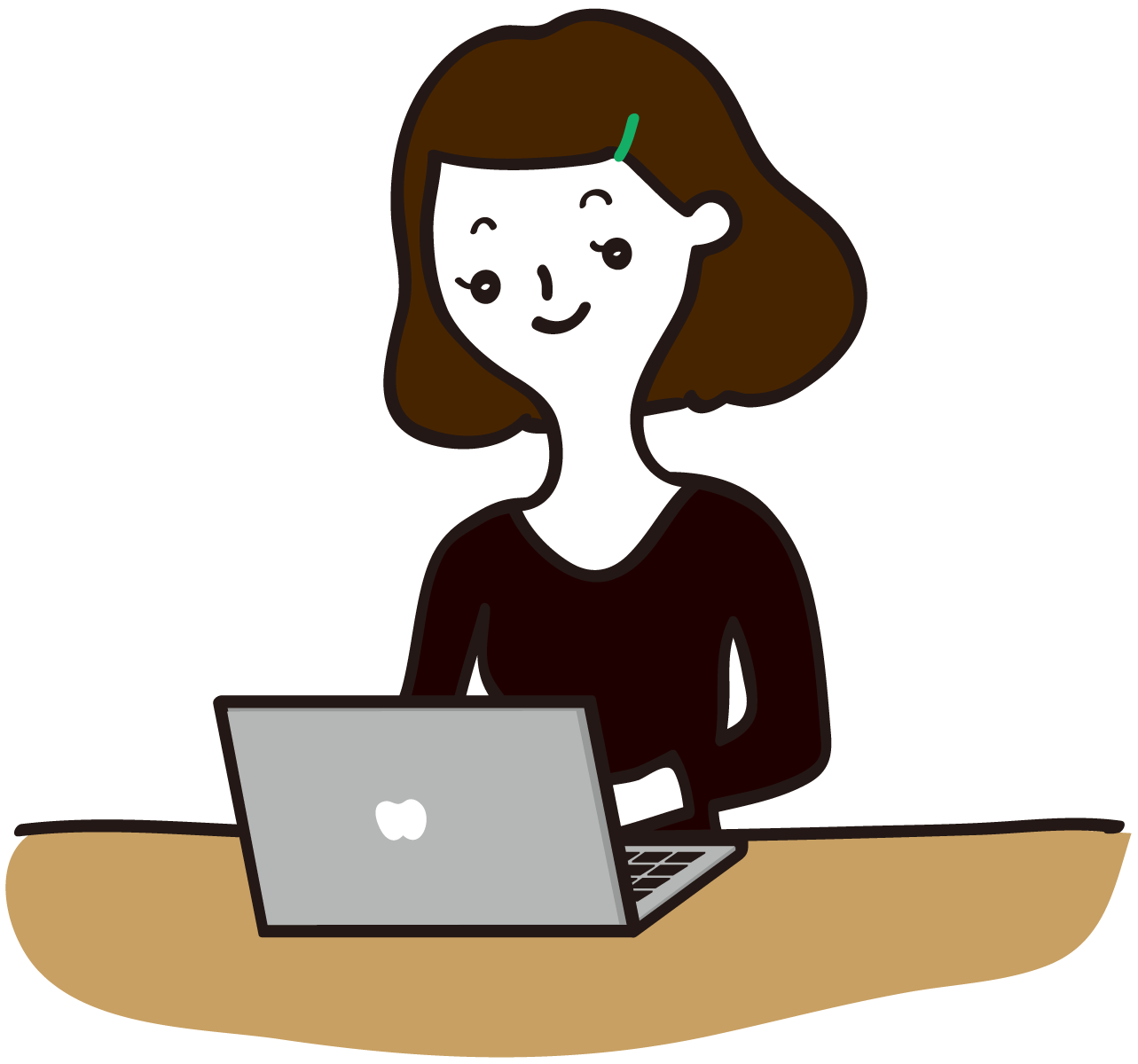 タッチタイピングのコツを教える女性